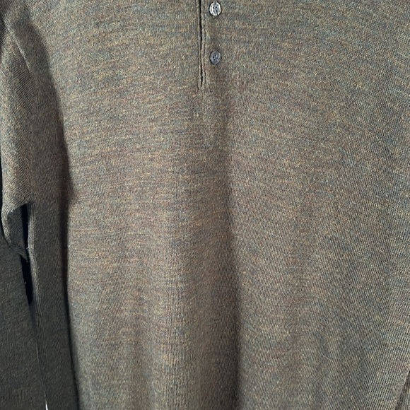 Kenneth Spencer Olive 100% Wool Polo Collared Sweater Size Large - Picture 2 of 6